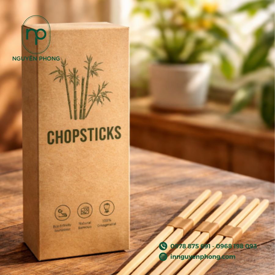 In hộp giấy đựng đũa bắt mắt